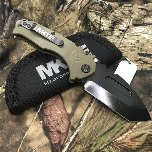 Medford Praetorian Scout M/P D2 Tanto PVD Blade G10 OD Green Handles Knife Serial 910-114 - MKM30DPT-1010-SPCP-BP 910-114