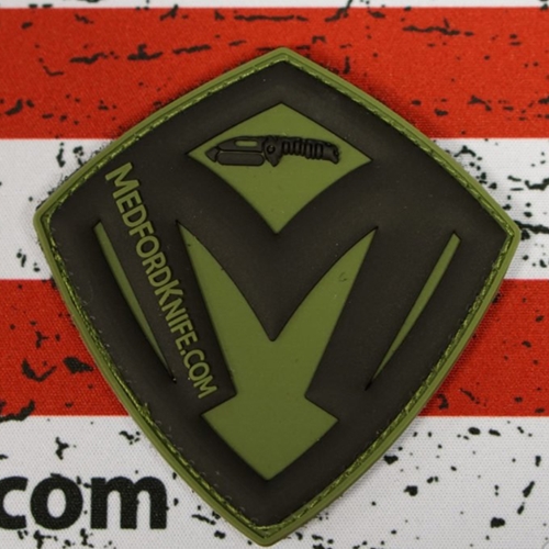 Medford Velcro Patch Shield OD Green Background with Black Shield