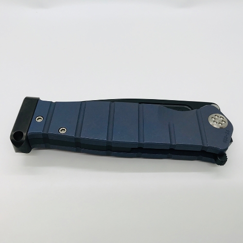 Medford USMC Fighter Flipper 4.25" S35VN PVD Blade Blue Handle Blue Spring Knife Serial Number 92-028 - MK204SPQ-37A2-SSCF-PP 92-028