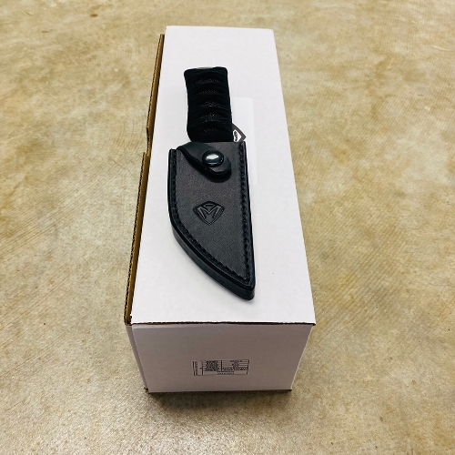 Medford Waki-S Fixed 3.75" 3V Raw Steel G10 Handle Black Mata Ray Skin Inlay Tactical Katana Wrap Knife - MK1073RQ-KWLB-Q2Q3-Q4