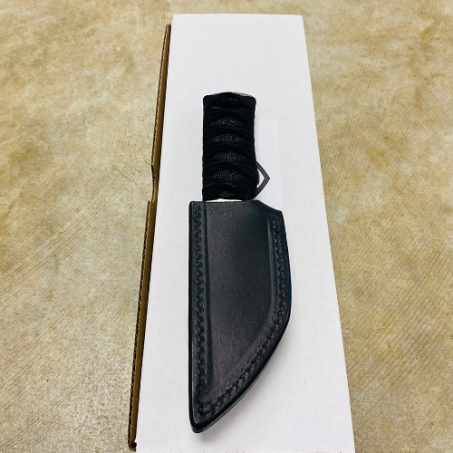 Medford Waki-S Fixed 3.75" 3V Raw Steel G10 Handle Black Mata Ray Skin Inlay Tactical Katana Wrap Knife - MK1073RQ-KWLB-Q2Q3-Q4