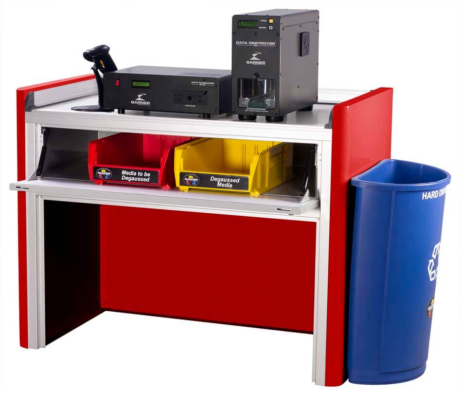 Garner DDR-25 Degauss Destroy Recycle WorkStation Package With HD-2XT, PD-5, SW-2, MB-1B, MB-1R, MB-1Y Garner DDR-25 Degauss Destroy Recycle WorkStation Package With HD-2XT, PD-5, SW-2, MB-1B, MB-1R, MB-1Y