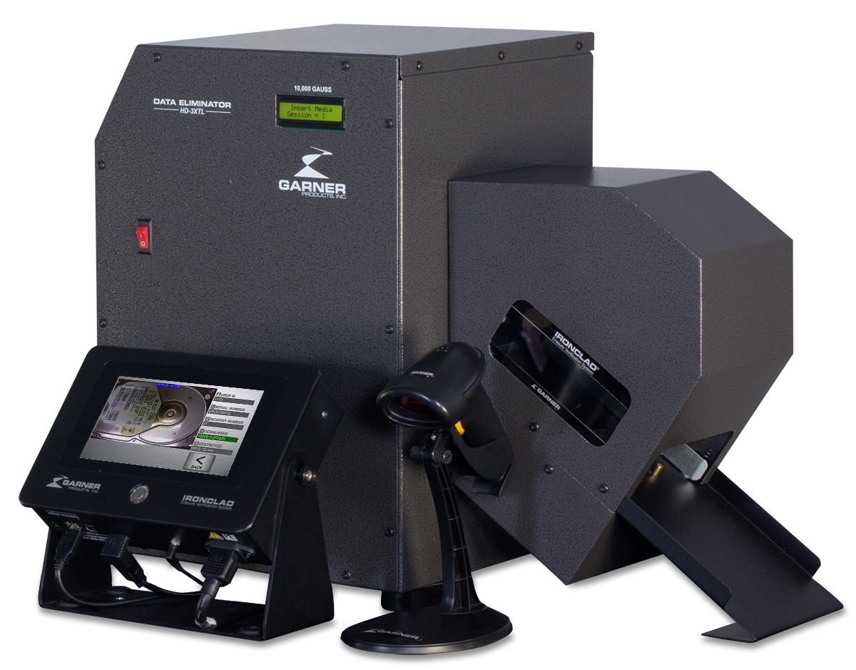 Garner HD-3XTL Ironclad High Volume Hard Drive Degausser with IRONCLAD Display Unit, Image Capture System Scanner for HD-3XTL Garner HD-3XTL Ironclad High Volume Hard Drive Degausser with IRONCLAD Display Unit, Image Capture System Scanner for HD-3XTL