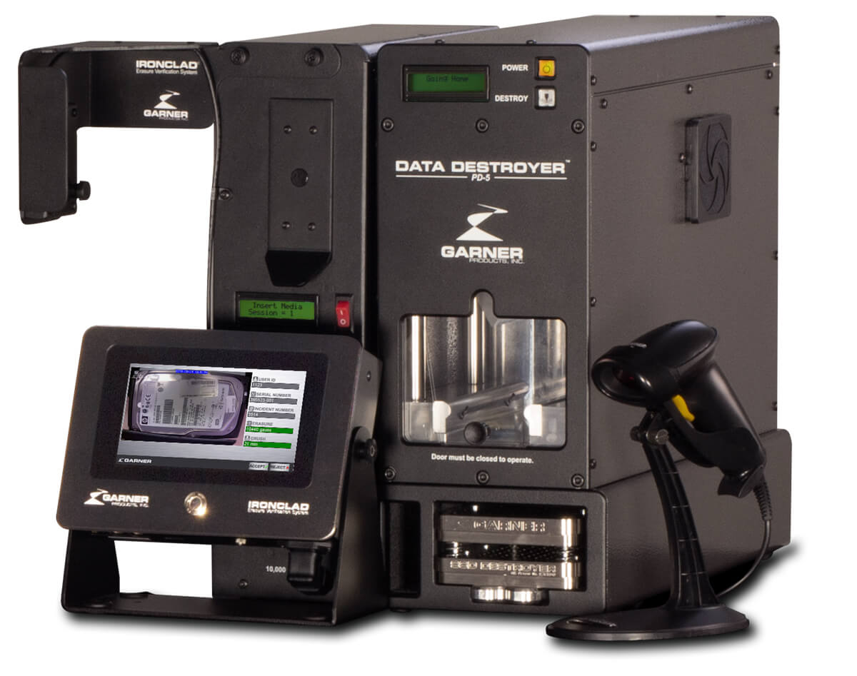 Garner SSC-25SSD Hard Drive and Destroyer Erasure Verification System with HD-2XTSS, PD-5, SSD-1, SSD-CADDY, SCAN-1X